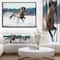 Designart - Horse Running in Winter - Landscape Photography Canvas Print in Black Frame